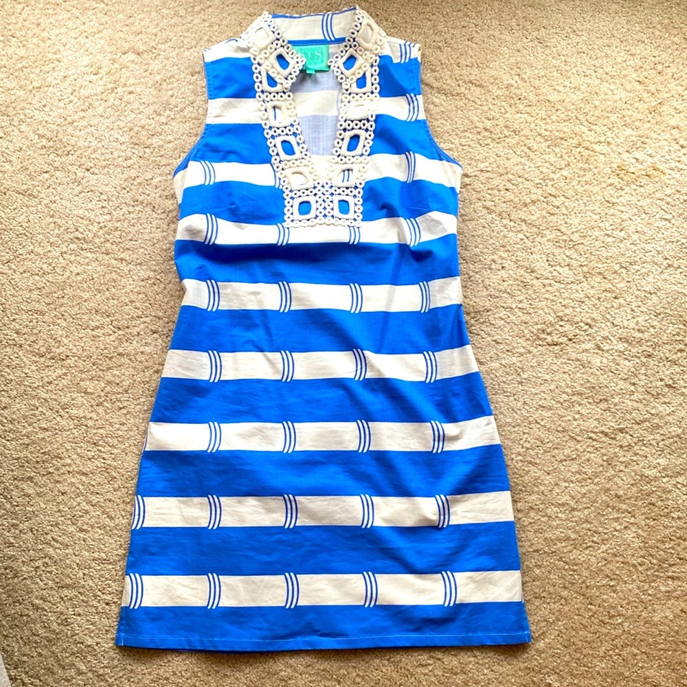 STS SAIL to Sable blue💙 and white🤍 bamboo pattern dress